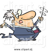September 10th, 2014: Cartoon Vector Clipart of a Music Conductor Using His Baton by Toonaday