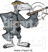 Cartoon Vector Clipart of a Raven Drummer Spinning His Sticks by Dennis Holmes Designs