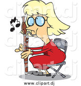 Cartoon Vector Clipart of a White Blond Female Bassoon Player by Toonaday