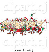Cartoon Vector Clipart of Christmas Drummers Drumming by Toonaday