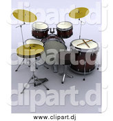Clipart of a 3d Drum Set by KJ Pargeter