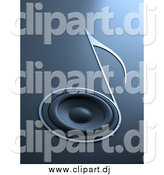 Clipart of a 3d Music Note Speaker by Mopic