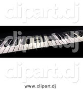 Clipart of a 3d Piano Board with Keys by