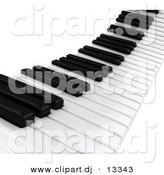 Clipart of a 3d Piano Keyboard Keys by BNP Design Studio