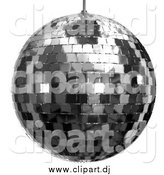 Clipart of a 3d Platinum Disco Ball over White by Tonis Pan