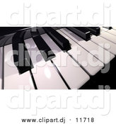 Clipart of a 3d Shiny Piano Keyboard by