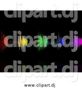 Clipart of a Background of Colorful Equalizer Waves over Black by Elaineitalia