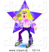 September 3rd, 2015: Clipart of a Blond Pop Star Woman Singing by Prawny
