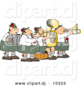 Clipart of a Cartoon German Band Playing Music by Djart