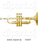Clipart of a Cartoon Music Trumpet by Djart