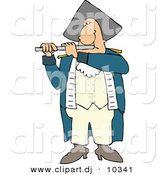 Clipart of a Catoon War Man Playing Flute by Djart