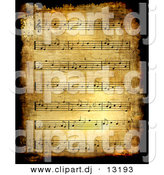 Clipart of a Grunge Sheet Music Background - Antique Version by BNP Design Studio