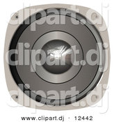 August 20th, 2012: Clipart of a Metal Music Speaker over White Background by Arena Creative