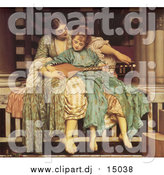 August 29th, 2015: Clipart of a Mother Teaching a Girl How to Play an Instrument, Music Lesson by Frederic Lord Leighton by JVPD
