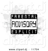 Clipart of a Parental Advisory Explicit Label over Gray Grunge Background by Arena Creative