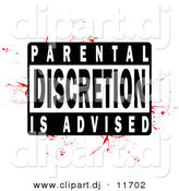 Clipart of a Parental Discretion Is Advised Background with Blood Red Grunge by Arena Creative