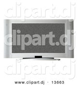 Clipart of a Television with White Noise on Screen by