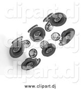 February 10th, 2015: Clipart of a Tower of 3d Speakers Slanted with Shading by KJ Pargeter