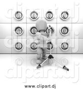 Clipart of a Wall of White Speakers and a 3d Singer by KJ Pargeter