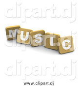 Clipart Of3d Blocks Spelling MUSIC by