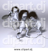 July 1st, 2014: Vector Clipart of 3d Creatures Playing in a Rock Band by