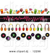 Vector Clipart of 4 Unique Music and Headphone Borders - Digital Collage by BNP Design Studio