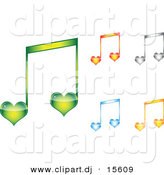 August 20th, 2012: Vector Clipart of 5 Unique Love Heart Music Notes - Digital Collage by Andrei Marincas