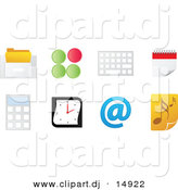 Vector Clipart of 8 Unique Office Computer Icons with Music Note by Andrei Marincas