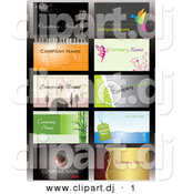 Vector Clipart of a 10 Business Card Templates with Sample Text - Digital Collage by Eugene