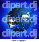 July 16th, 2014: Vector Clipart of a 3d Blue Disco Ball over a Burst by Elaineitalia