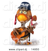 December 9th, 2015: Vector Clipart of a 3d Brown Police Chicken Guitarist by