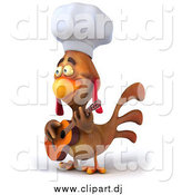 February 1st, 2015: Vector Clipart of a 3d Brown Rooster Chef Guitarist by