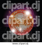 July 17th, 2014: Vector Clipart of a 3d Disco Ball over Reflective Tiles and Purple Flares by Elaineitalia