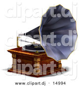 Vector Clipart of a 3d Music Phonograph by