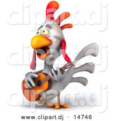 December 2nd, 2015: Vector Clipart of a 3d White Rooster Guitarist Singing by