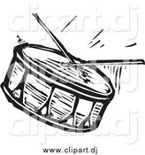 October 18th, 2014: Vector Clipart of a Black and White Drum and Sticks by Xunantunich