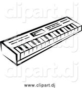 Vector Clipart of a Black and White Keyboard by Vector Tradition SM