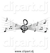January 13th, 2015: Vector Clipart of a Black and White Stave and Music Notes by Vector Tradition SM