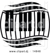 August 19th, 2015: Vector Clipart of a Black and White Wavy Keyboard by Vector Tradition SM