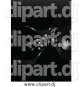 Vector Clipart of a Black Background of Vinyl Record Discs by Elaineitalia