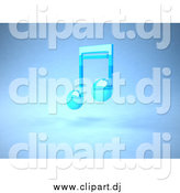 December 8th, 2014: Vector Clipart of a Blue 3d Music Note Floating by