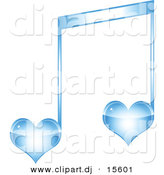 August 20th, 2012: Vector Clipart of a Blue Love Heart Music Note by Andrei Marincas