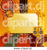 December 31st, 2014: Vector Clipart of a Box Bordered with Colored Lines, Circles, Grunge, Flowers, Speakers and a Disco Ball by Elaineitalia