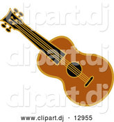 Vector Clipart of a Brown Ukulele Instrument by Andy Nortnik