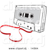 Vector Clipart of a Cassette Tape with Film Forming Love Heart by Any Vector