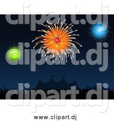 Vector Clipart of a Colorful Carnival Fireworks by Elaineitalia