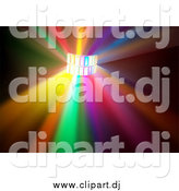Vector Clipart of a Colorful Disco Light Burst Background by Dero