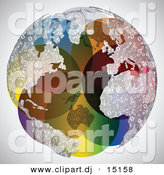 Vector Clipart of a Colorful Globe with Continents Designed out of Music Notes by Andrei Marincas