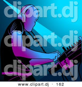 Vector Clipart of a DJ Mixing Music by Dero