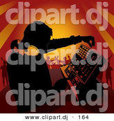 Vector Clipart of a DJ Mixing Music for People Dancing at a Party by Dero